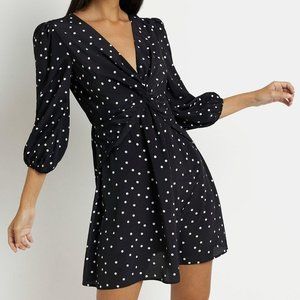 River Island Polka Dot Twist Front Dress